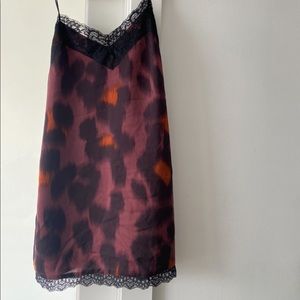 NWT Zara Lace Trim Mini Slip Dress in Purple